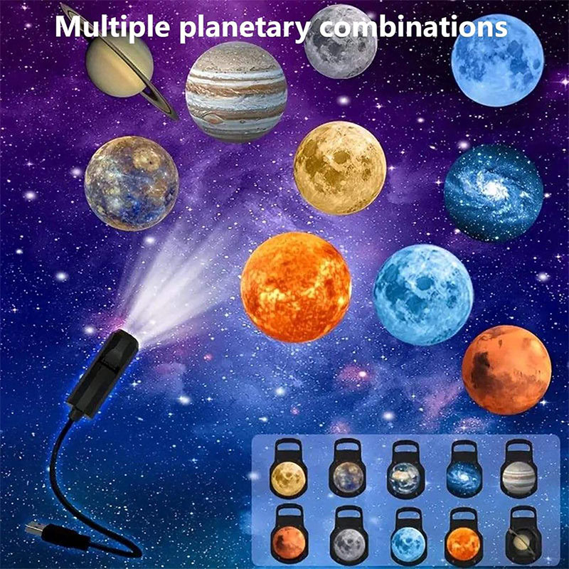 Planetarium Projector Home - LED-Stern-Galaxie-Projektorlampe, Mond-Erde-Wanddekoration, umschaltbares Muster, Projektion, Nachtlicht