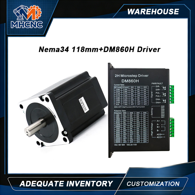 Robot Arm Motor - MHCNC Nema34 118mm 8,5Nm Open-Loop DC