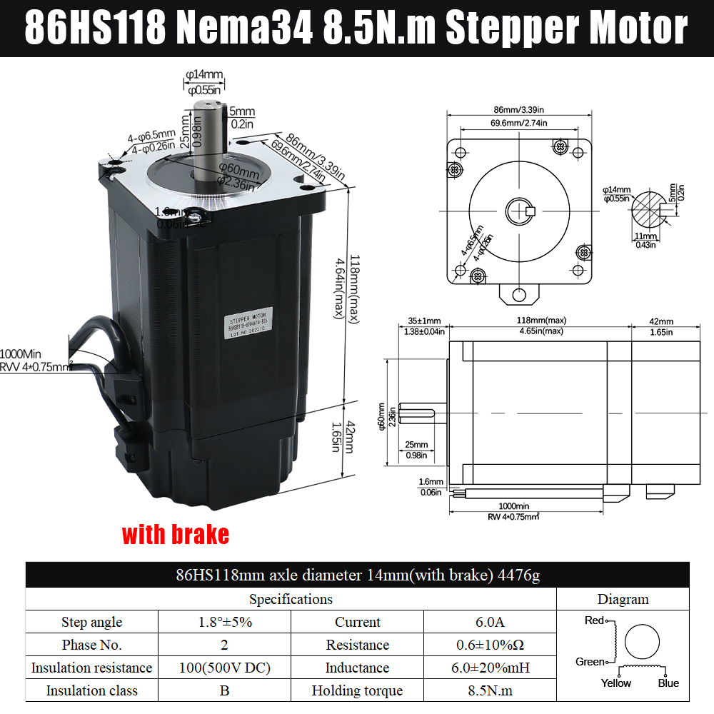 MHCNC Nema34 118mm 8,5Nm Open- – Robot Arm Motor Bewertung und Preis